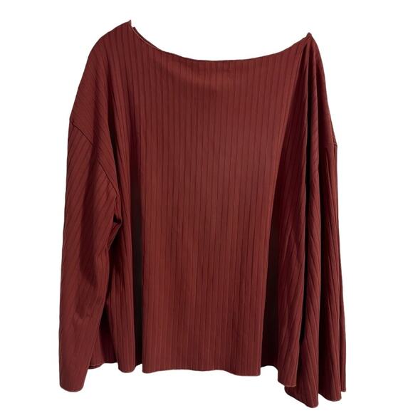 NWT Listicle Blouse Top Size Medium Dusty Rose Long Flare Sleeves Oversized - Picture 2 of 6